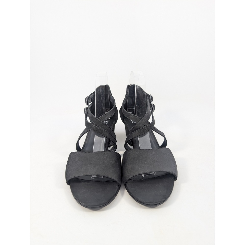 Eileen Fisher Kyra Black Leather Strappy Block Heel Sandals Womens Size 8.5 - Picture 3 of 8